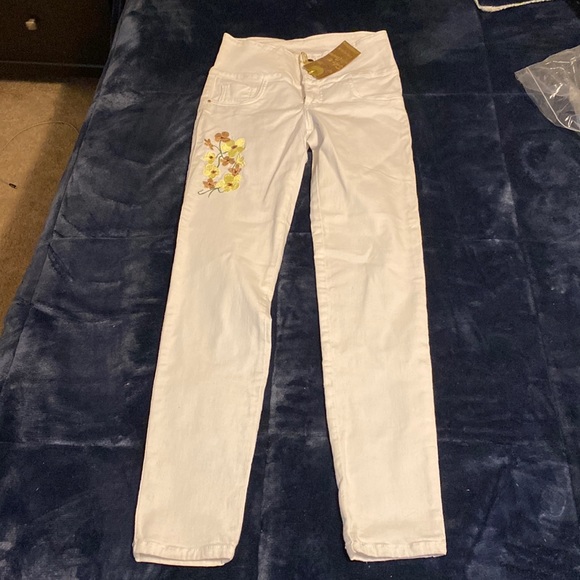 White Denim Pants - Picture 2 of 10
